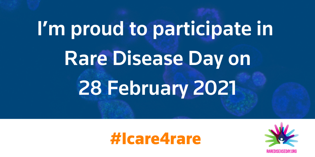 I'm proud to particiapte in Rare Disease Day on 28 February 2021 - example banner graphic